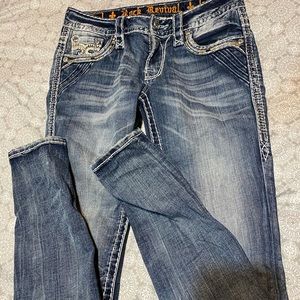 Womens Rock Revival Ankle Skinny “yadra” Jeans
